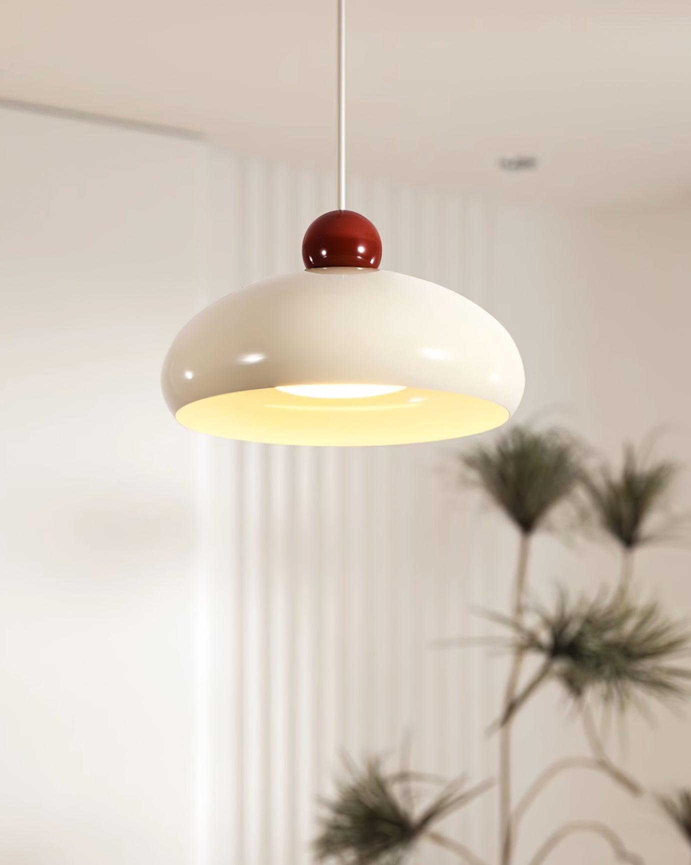 Pendelleuchte Kuppelschirm Metall Rot Retro-Letslighting