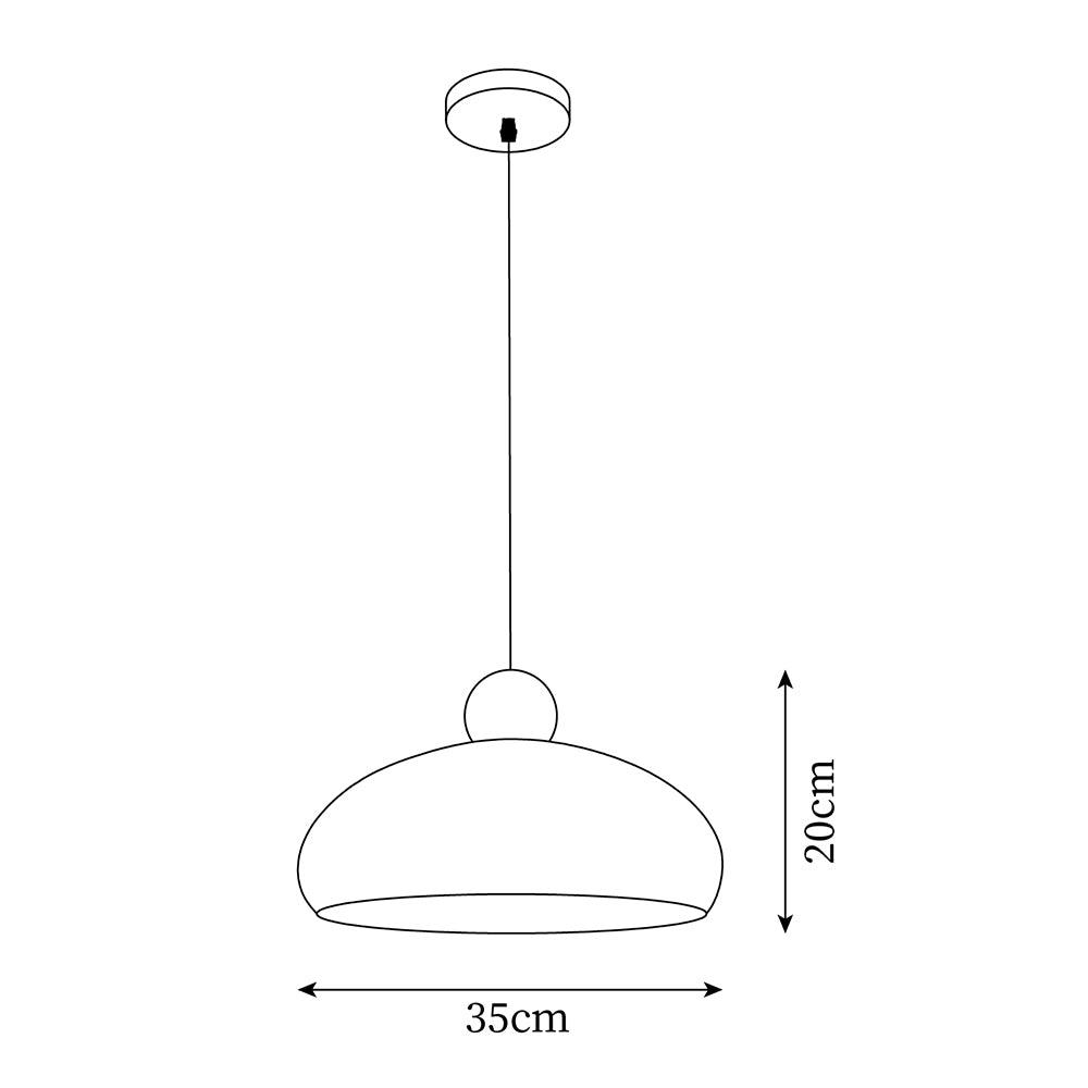 Pendelleuchte Kuppelschirm Metall Rot Retro-Letslighting