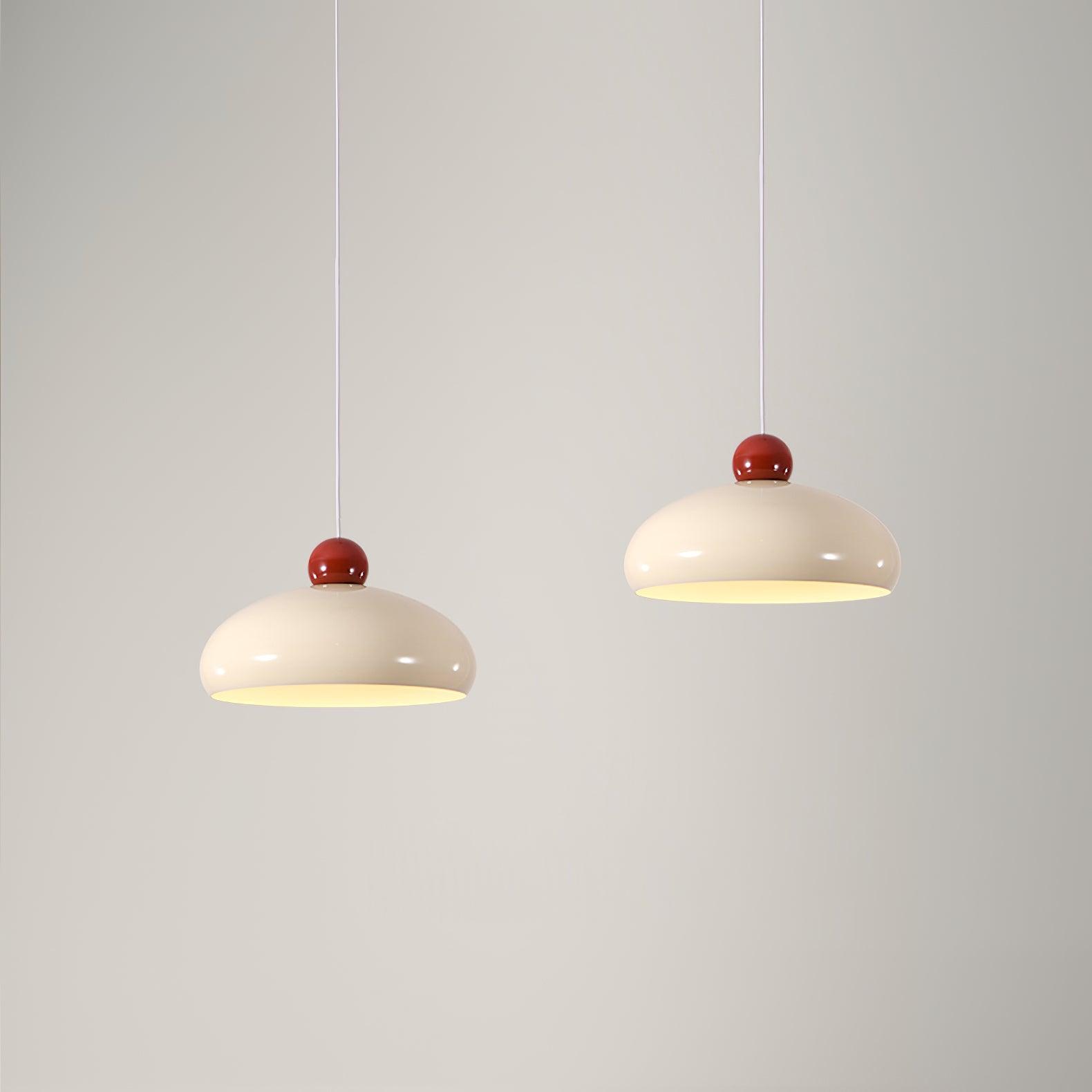 Pendelleuchte Kuppelschirm Metall Rot Retro-Letslighting