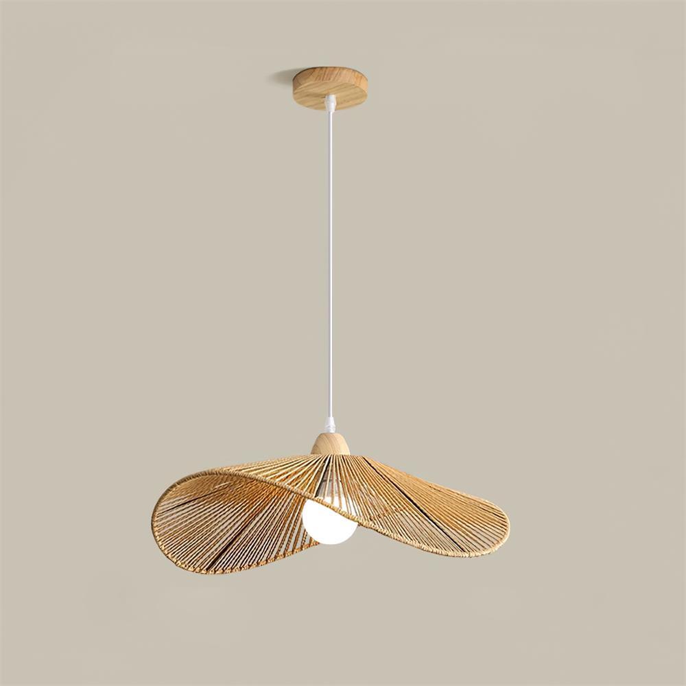 Pendelleuchte Geflochtener Hanfschirm Skulptural Natur Modern-Letslighting