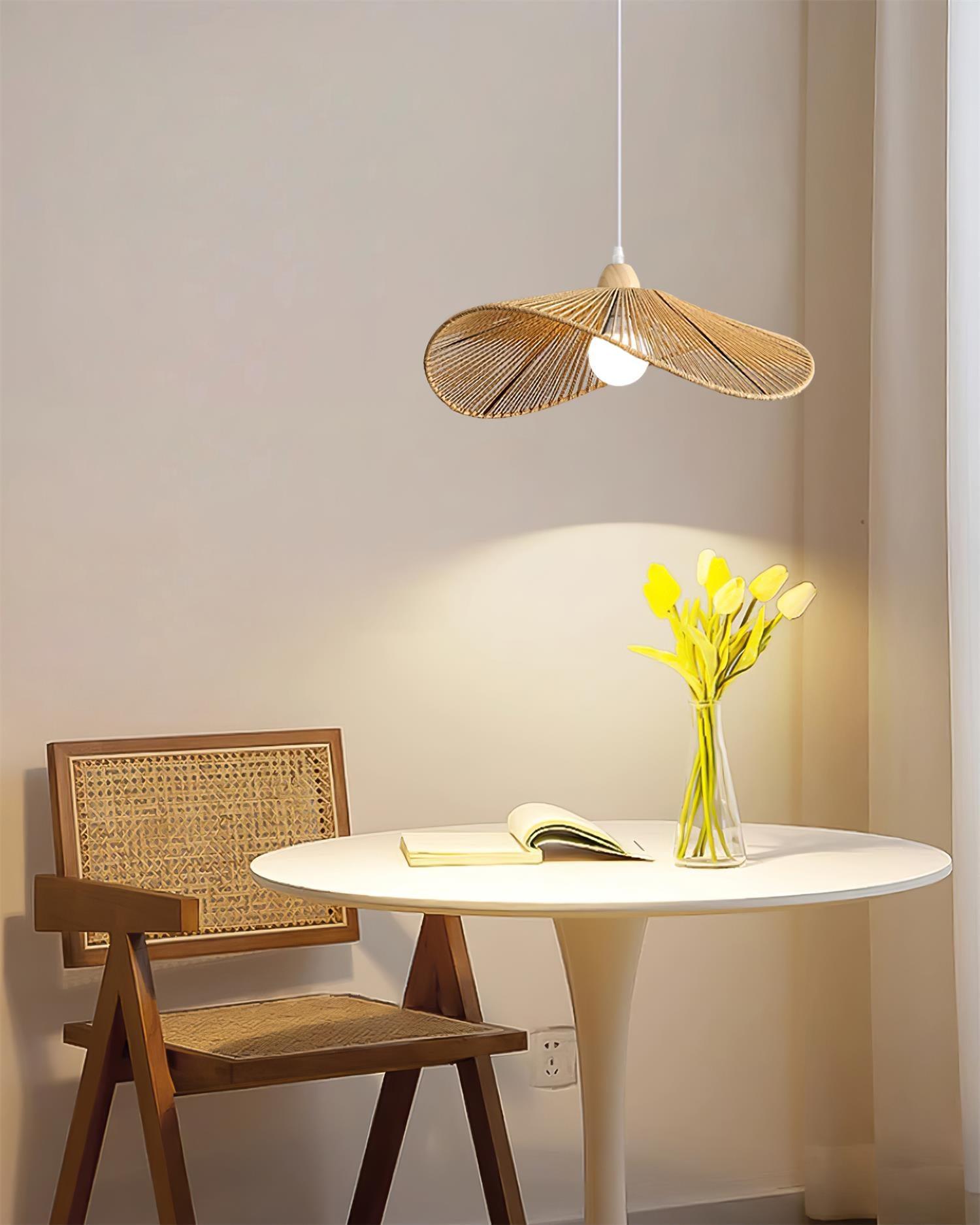 Pendelleuchte Geflochtener Hanfschirm Skulptural Natur Modern-Letslighting