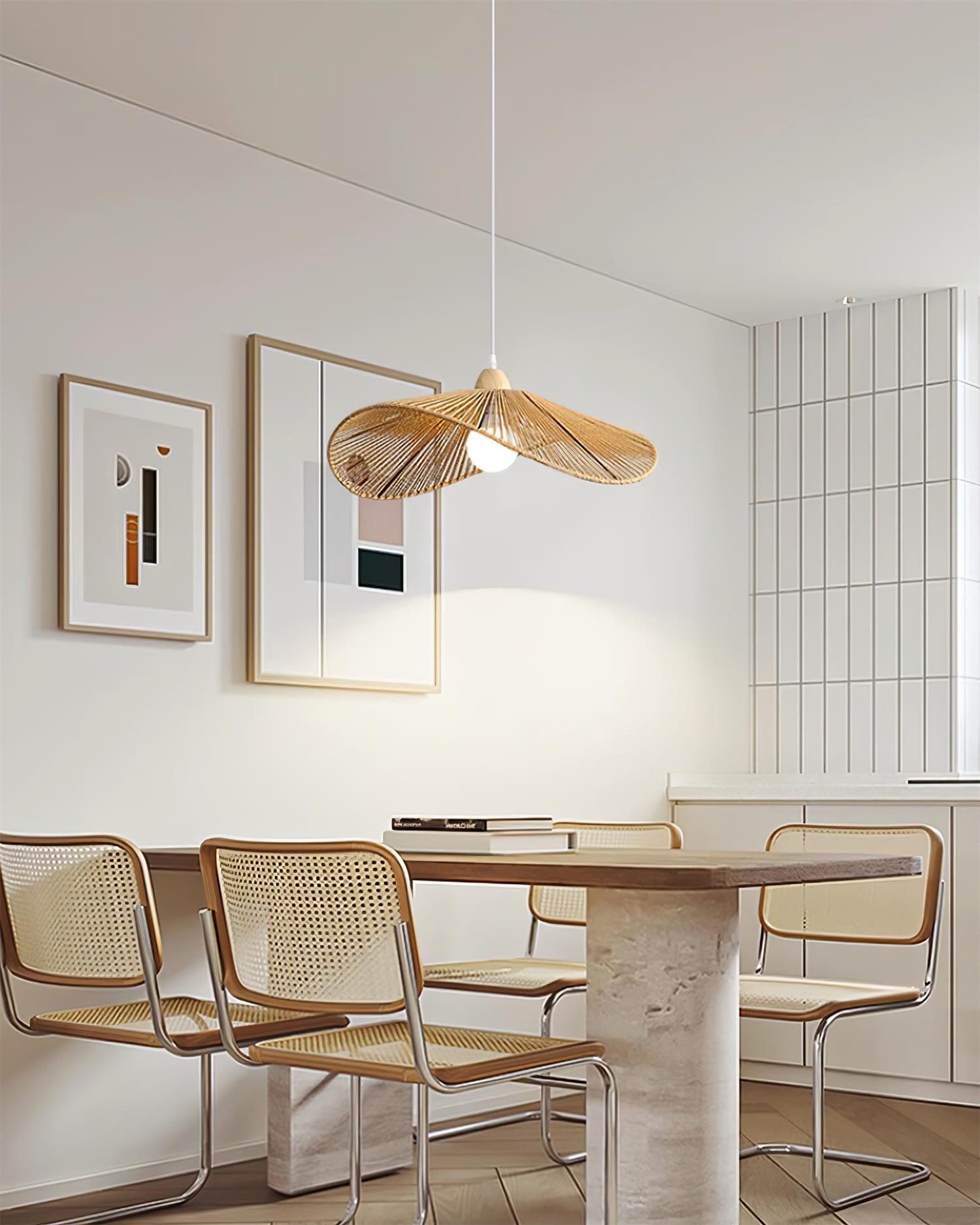 Pendelleuchte Geflochtener Hanfschirm Skulptural Natur Modern-Letslighting