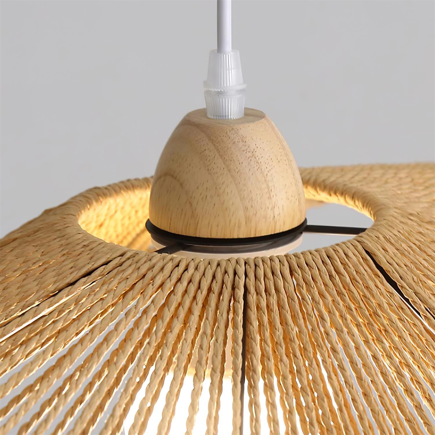 Pendelleuchte Geflochtener Hanfschirm Skulptural Natur Modern-Letslighting
