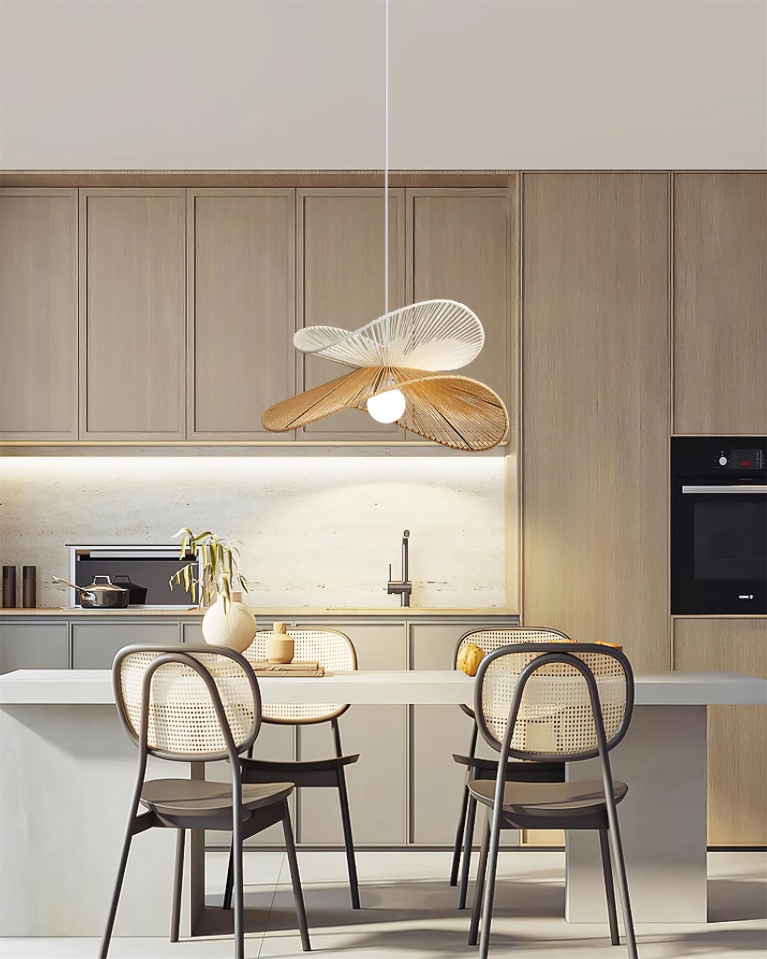 Pendelleuchte Geflochtener Hanfschirm Skulptural Natur Modern-Letslighting