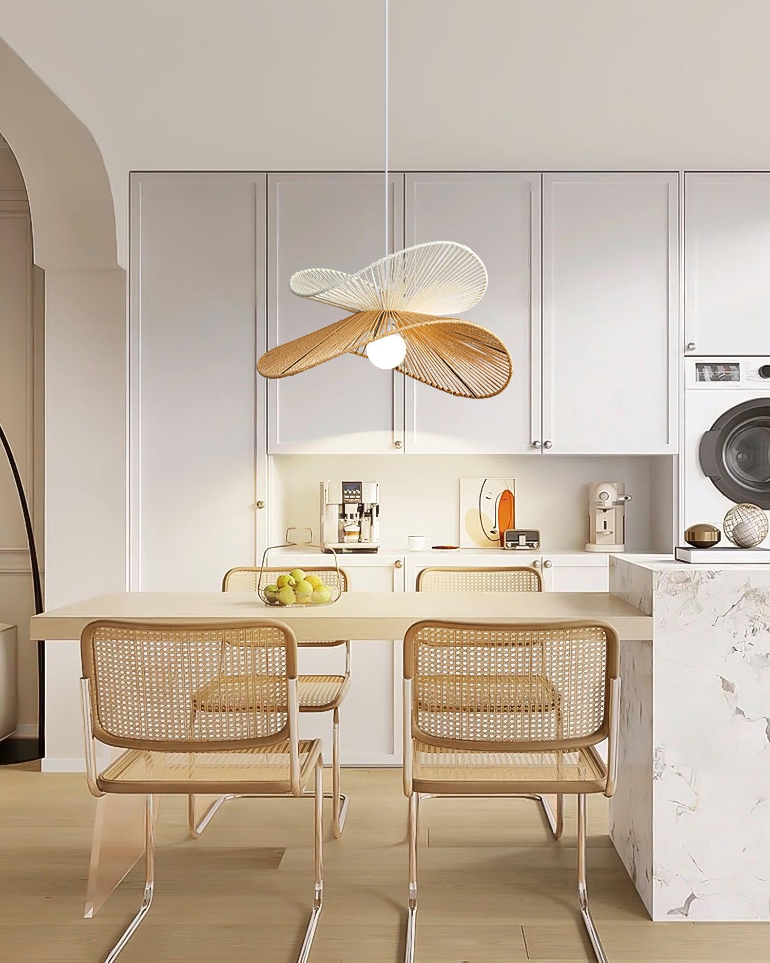 Pendelleuchte Geflochtener Hanfschirm Skulptural Natur Modern-Letslighting