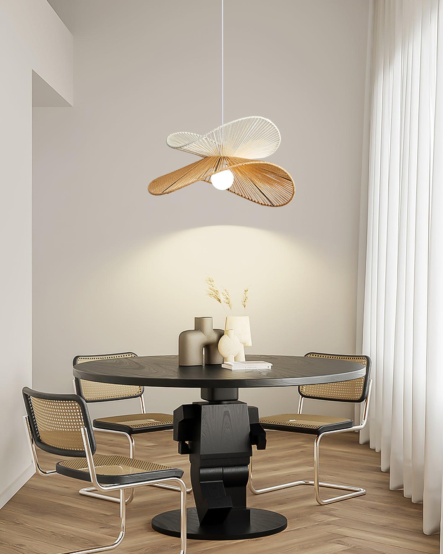 Pendelleuchte Geflochtener Hanfschirm Skulptural Natur Modern-Letslighting