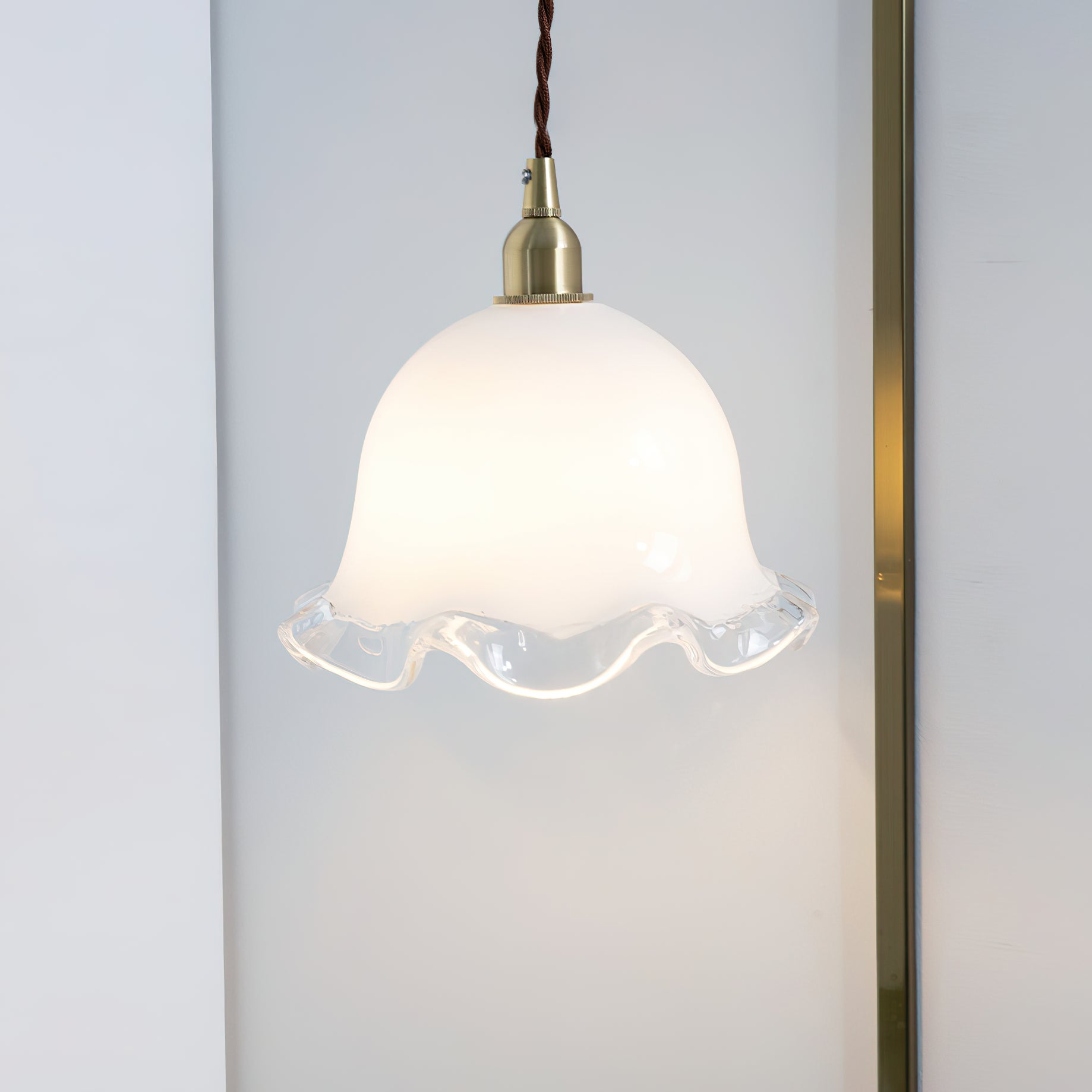 Allirora Premium Elegance Brass Glass Pendant Lamp - Letslighting