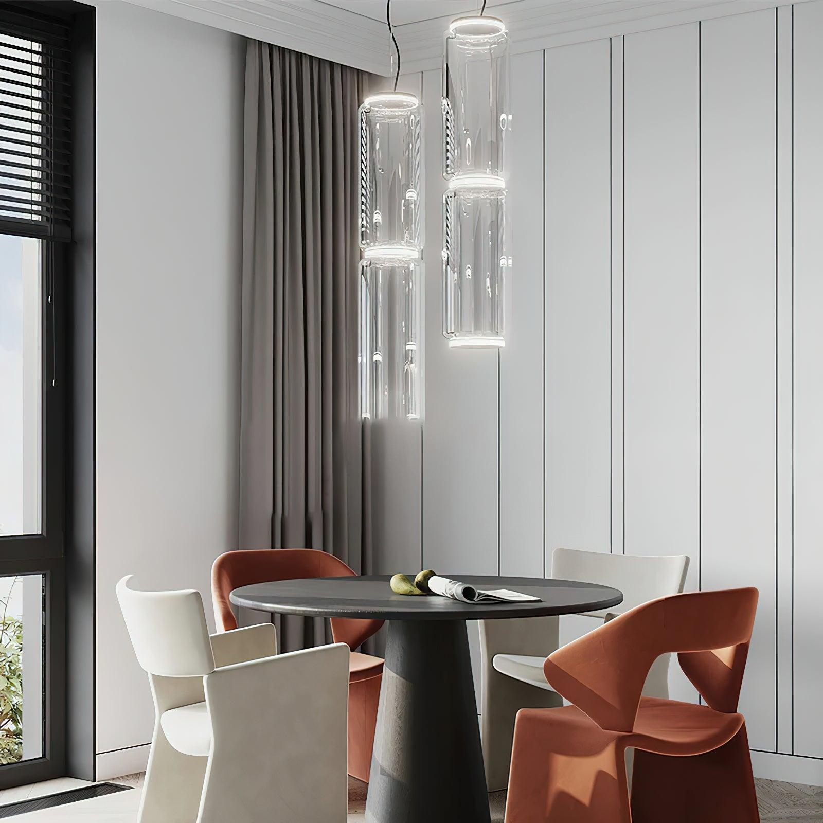 Virelo Stacked Glass Cylinder Pendant Light - Letslighting