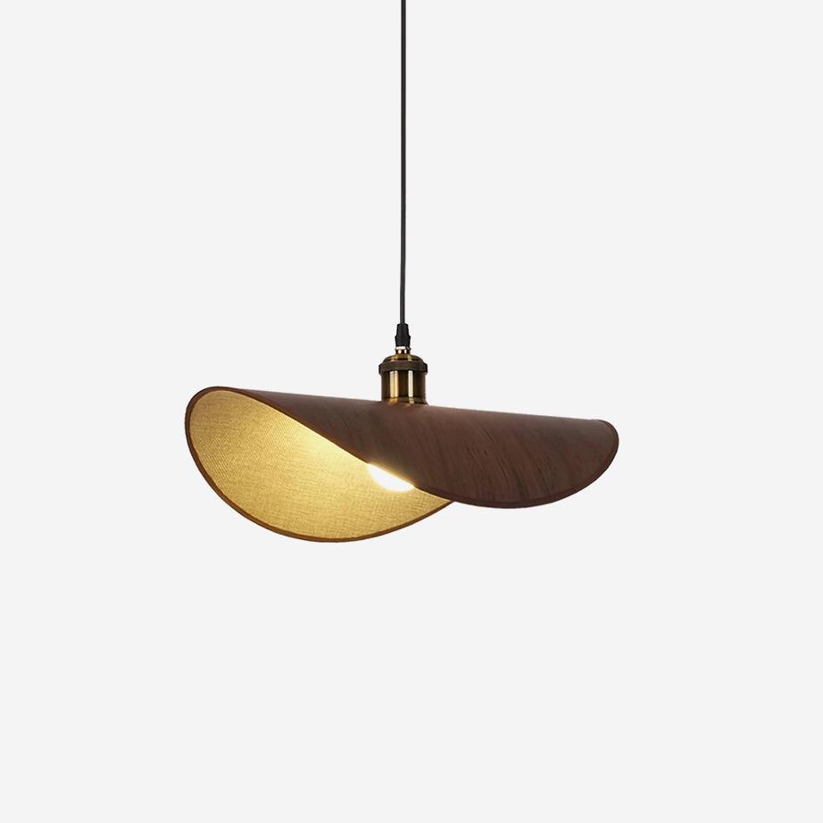 Pendant Lamp Linen Fabric Shade Wood - Letslighting