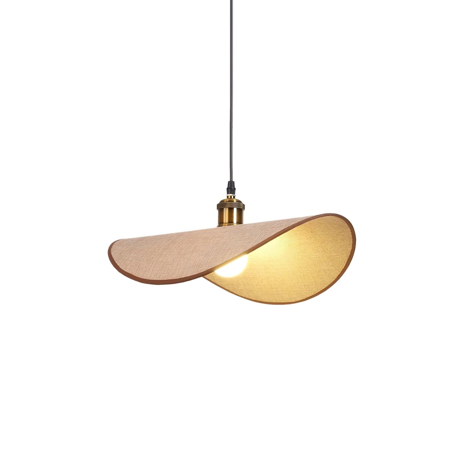 Pendant Lamp Linen Fabric Shade Wood - Letslighting
