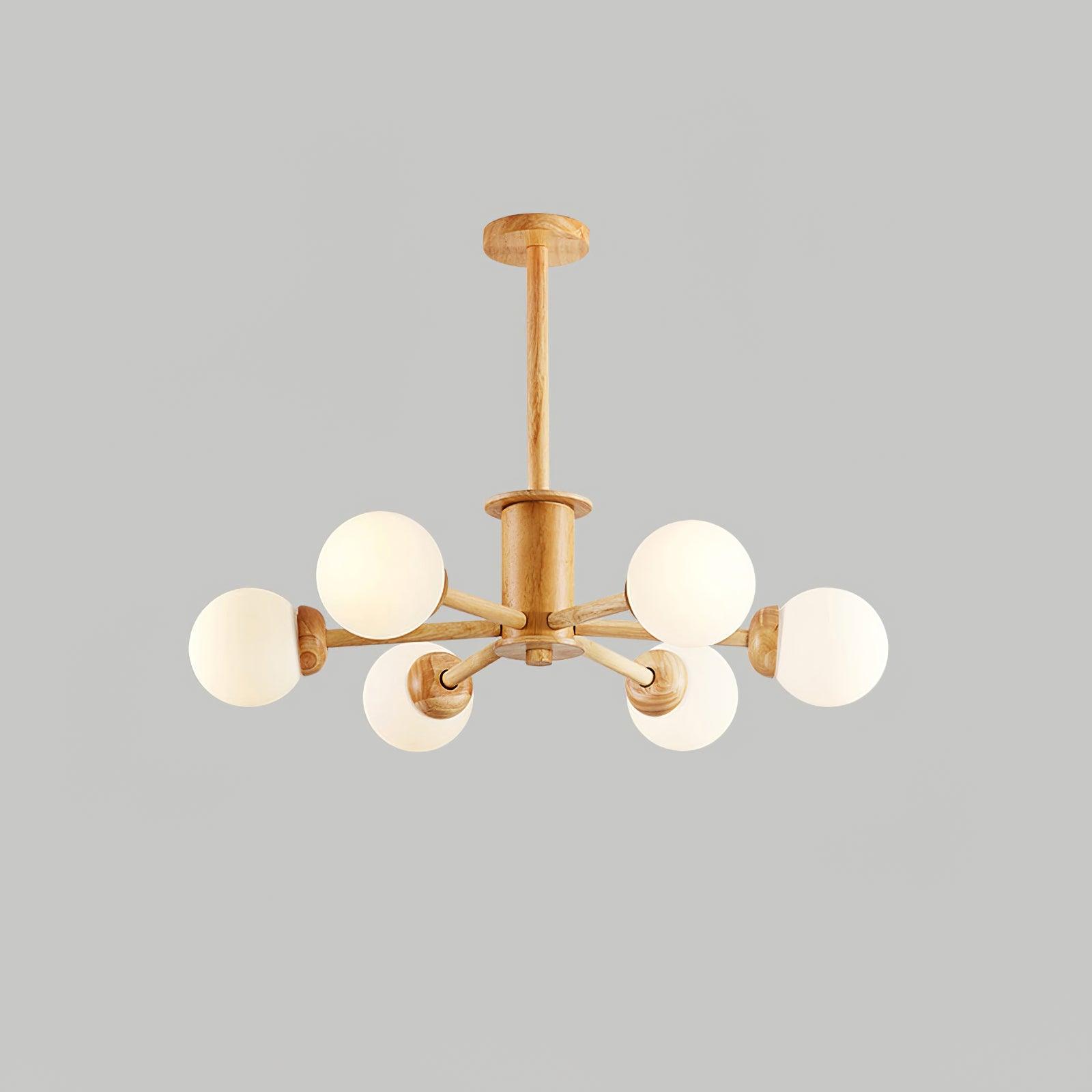 Lustra Kronleuchter Holz Globus Minimalistisch Natürlich-Letslighting
