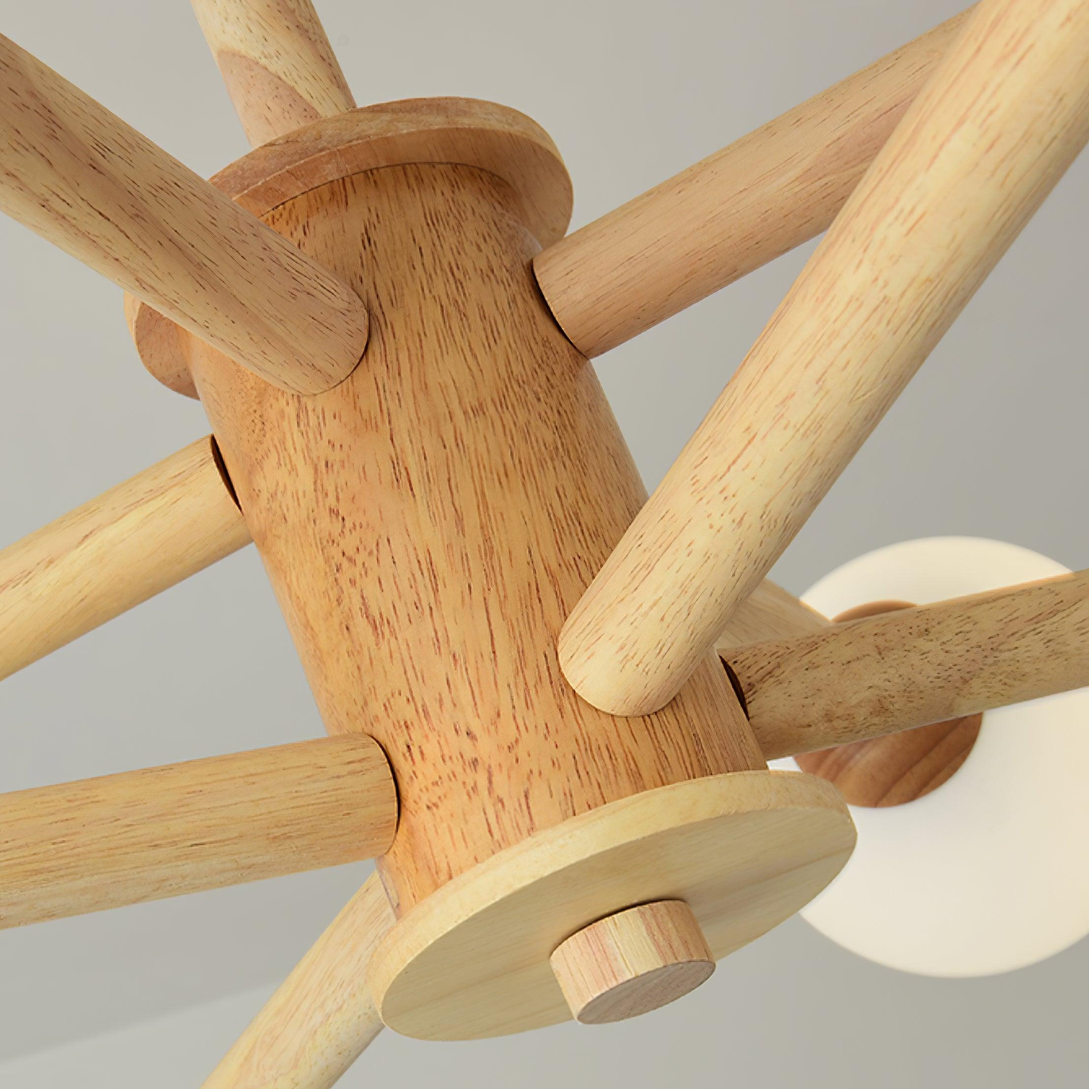 Lustra Kronleuchter Holz Globus Minimalistisch Natürlich-Letslighting
