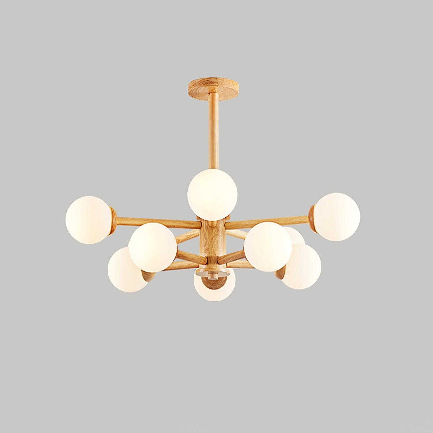 Lustra Kronleuchter Holz Globus Minimalistisch Natürlich-Letslighting