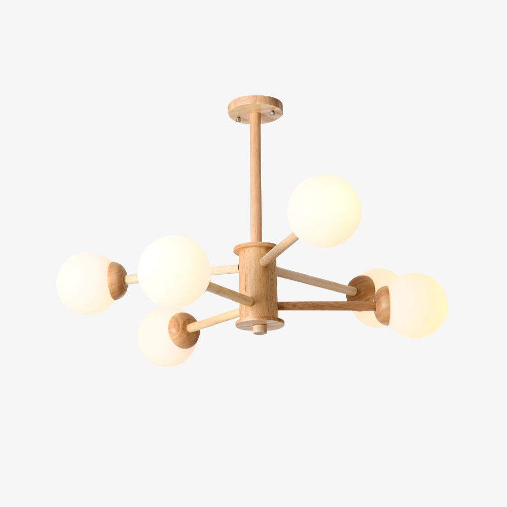 Lustra Kronleuchter Holz Globus Minimalistisch Natürlich-Letslighting