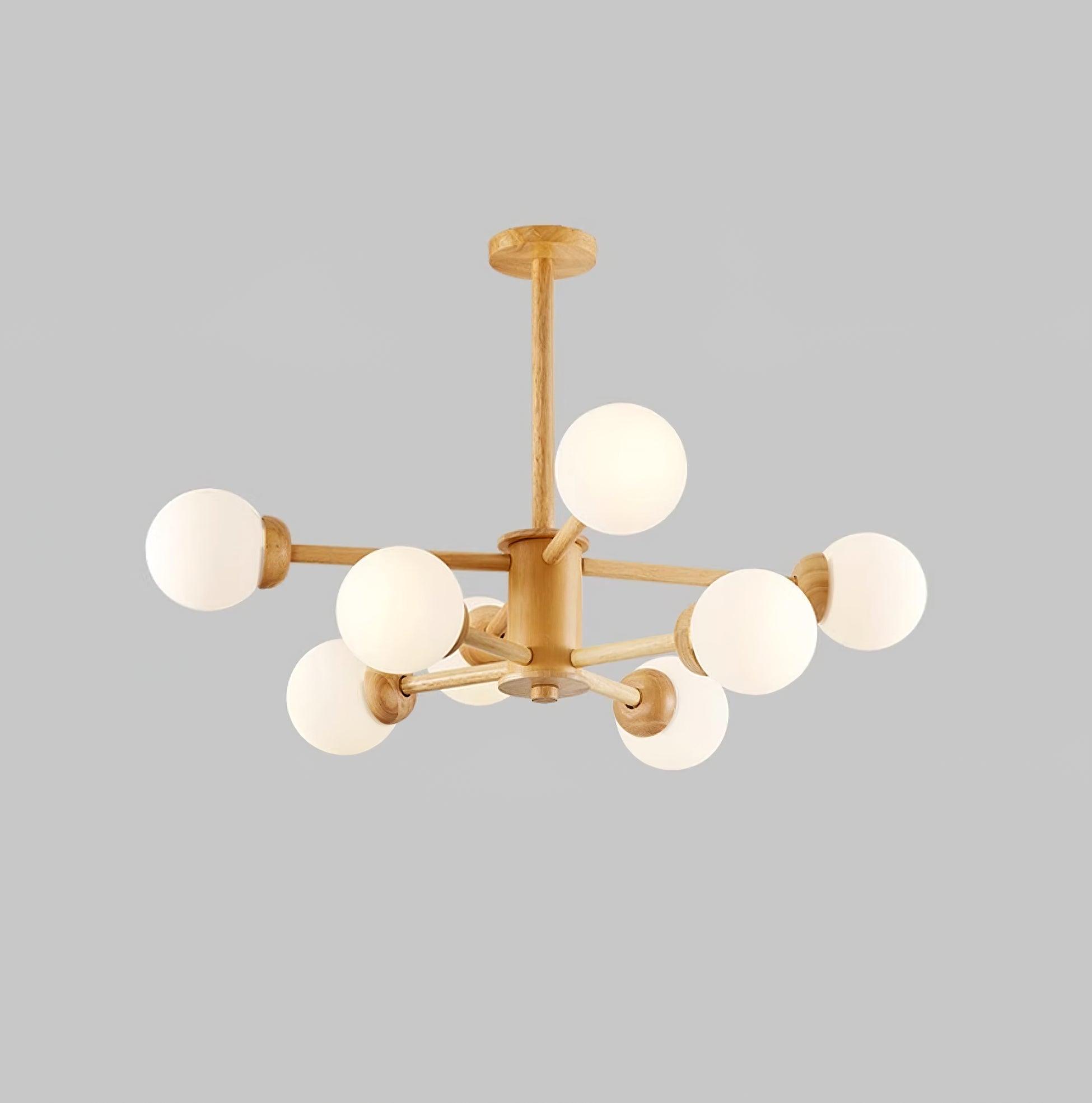 Lustra Kronleuchter Holz Globus Minimalistisch Natürlich-Letslighting