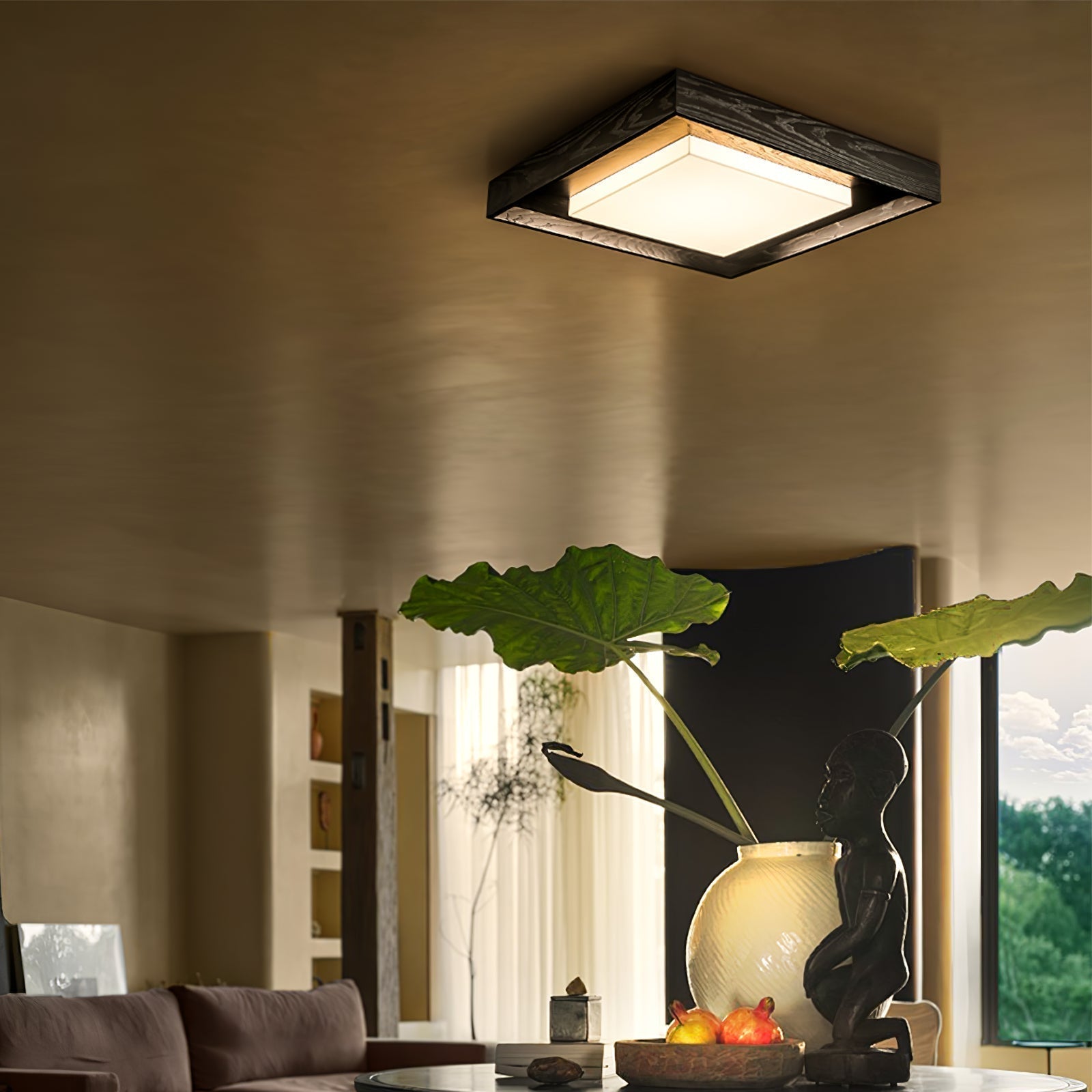 Auro Rustikale Deckenleuchte aus Holz-Letslighting