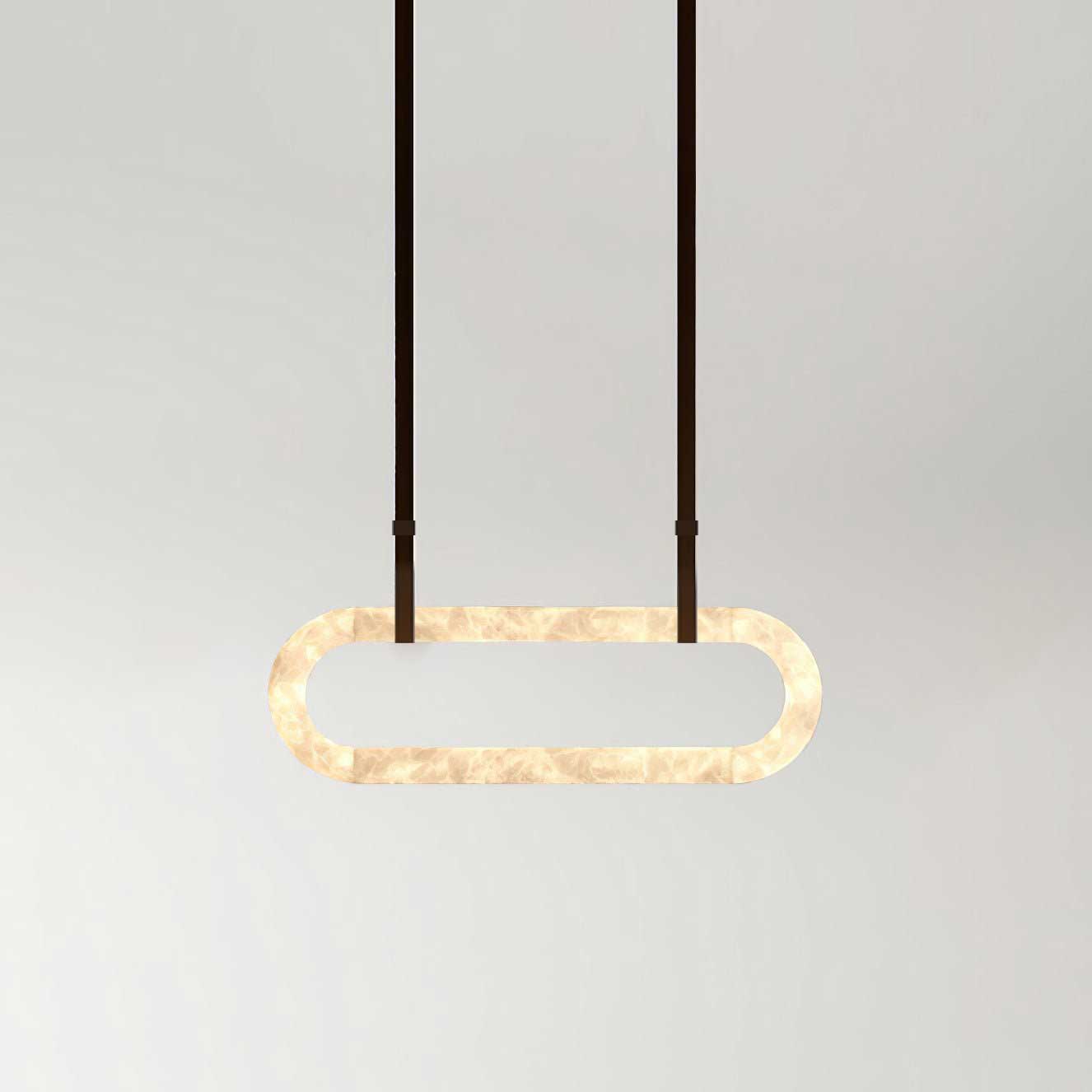 Kurve Chandelier Alabaster Ring Artificial leather - Letslighting