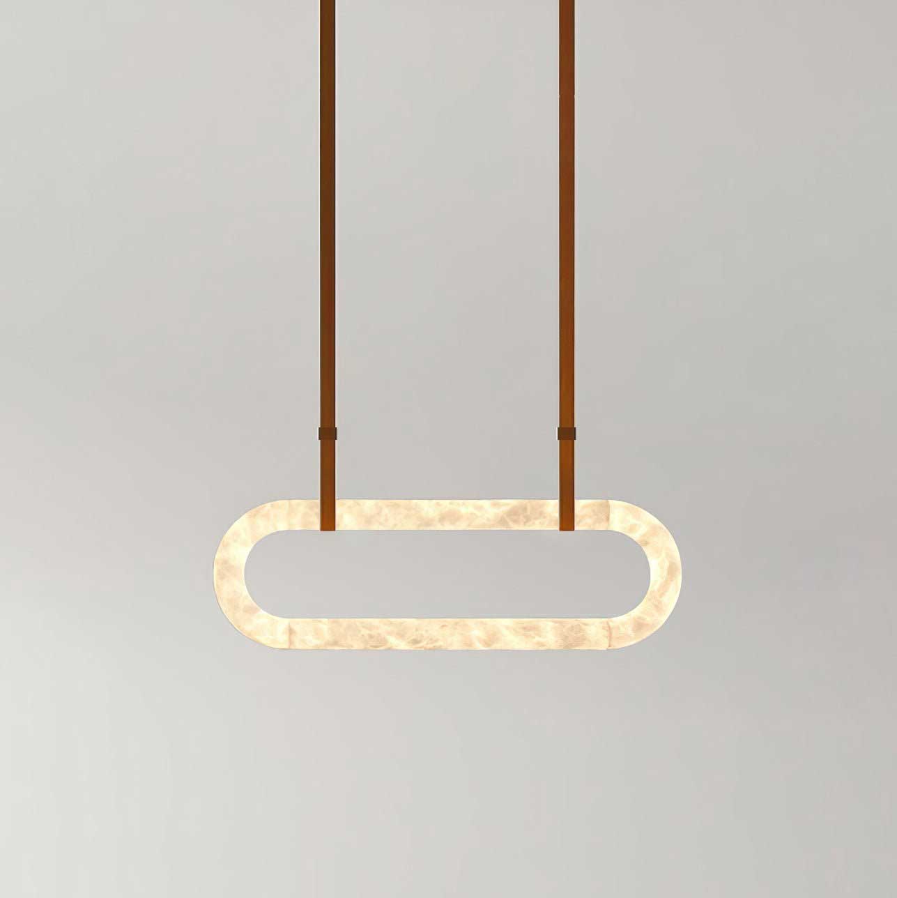 Kurve Chandelier Alabaster Ring Artificial leather - Letslighting