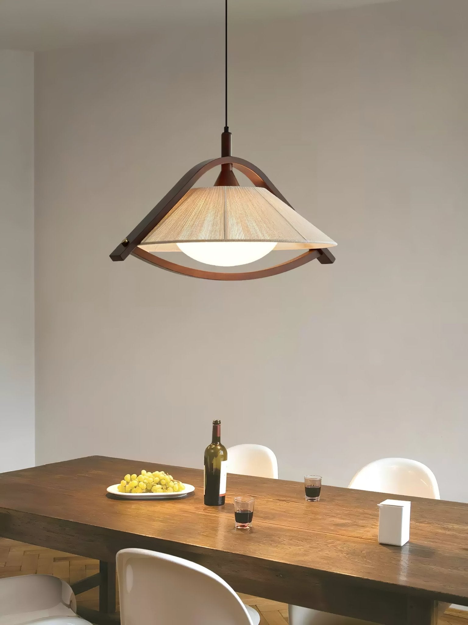 Audrey Moderne Pendelleuchte aus Holz und Stoff-Letslighting