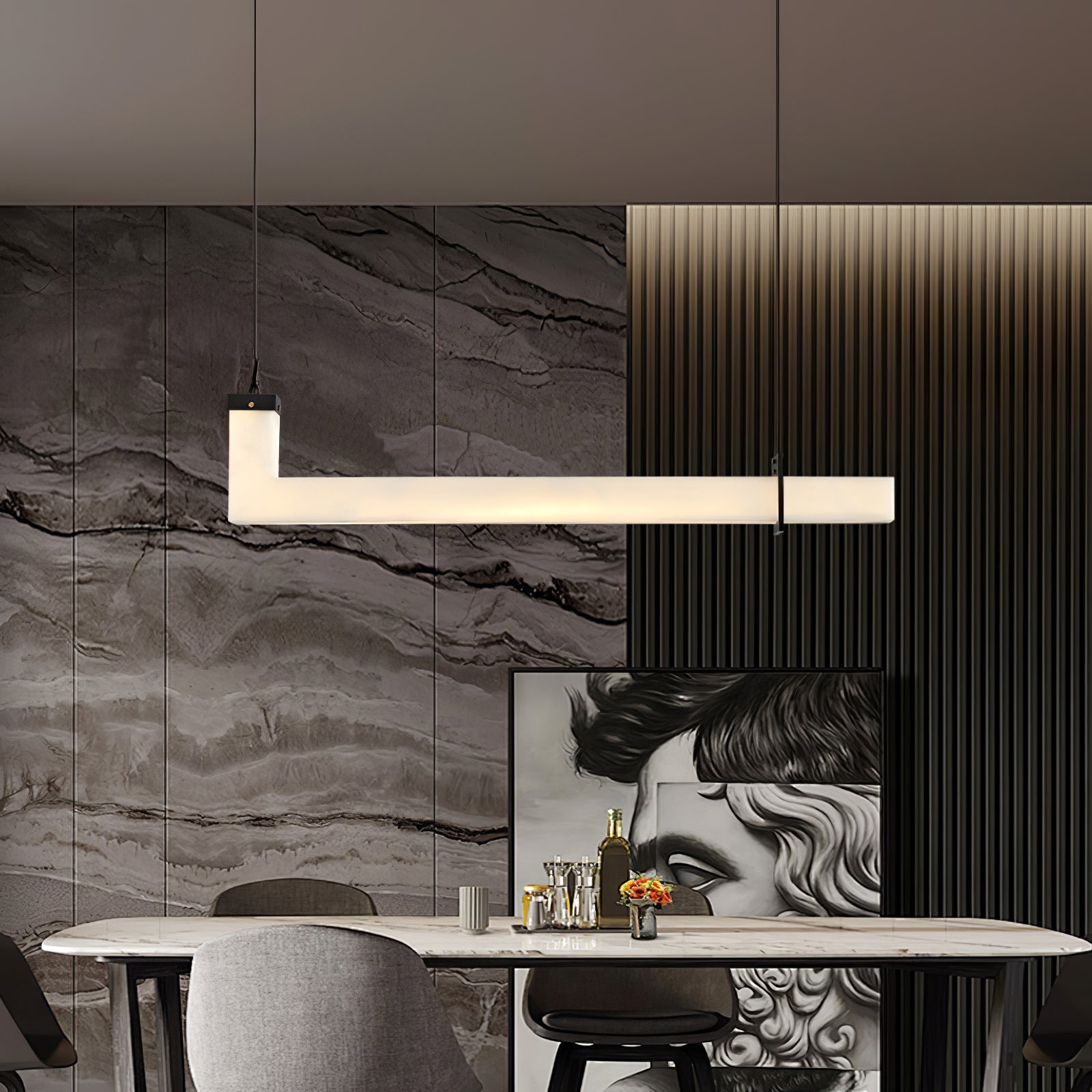 Astra Linear Alabaster Pendant Light - Neutralighting