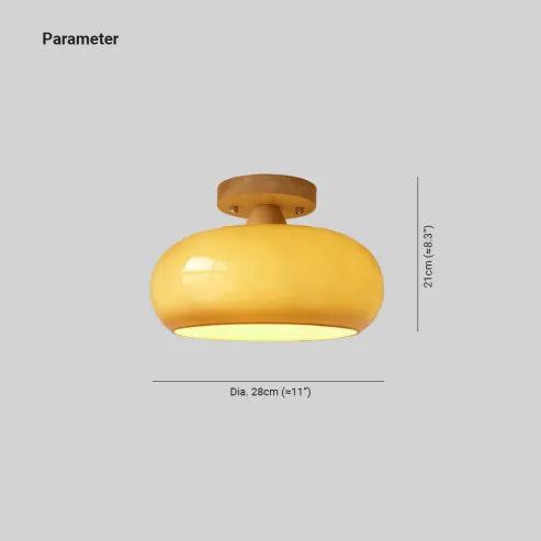 Valentina Modern LED Deckenleuchte Weiß Gelbe Metall Wohnzimmer