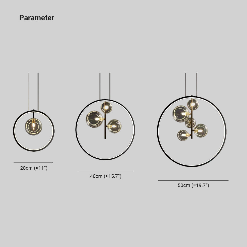 Avi Design LED Pendelleuchte Ring Wohnzimmer/Esszimmer Glas