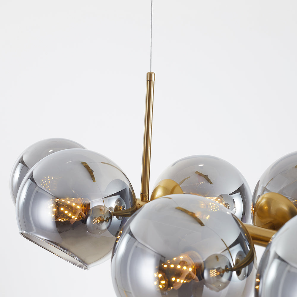 Valentina Modern LED Pendelleuchte Kugel Schwarz/Gold Ess/Wohnzimmer Glas
