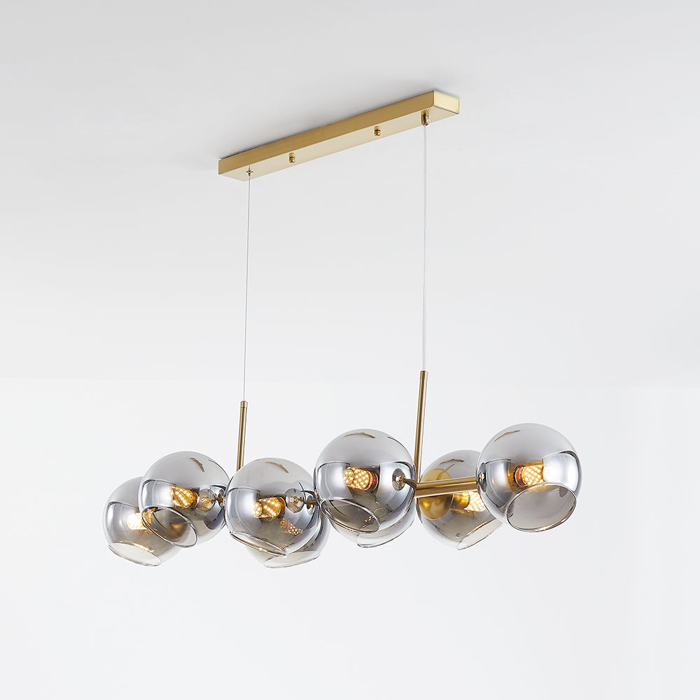 Valentina Modern LED Pendelleuchte Kugel Schwarz/Gold Ess/Wohnzimmer Glas