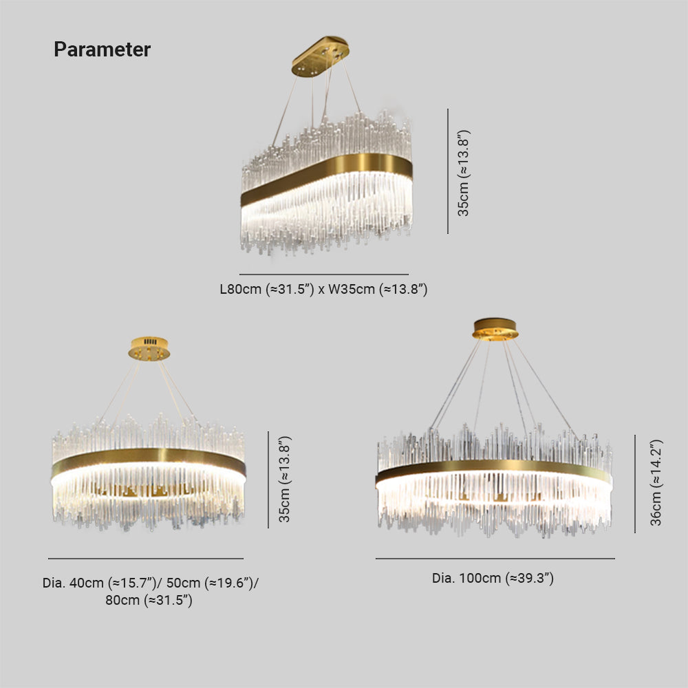 Kristy Modern LED Kronleuchter Dimmbar Wohnzimmer/Schlafzimmer Kristall