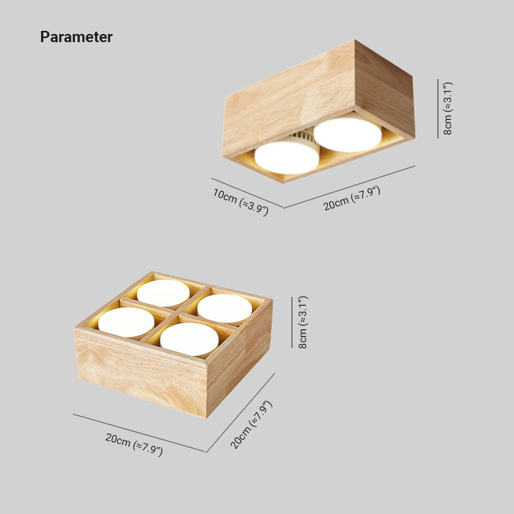 Muto Modern LED Deckenleuchte Platz Wohnzimmer Schlafzimmer Holz Acryl