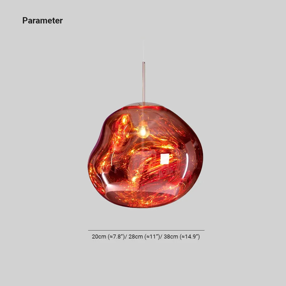 Valentina Melt Glas Pendelleuchte in Lavaoptik