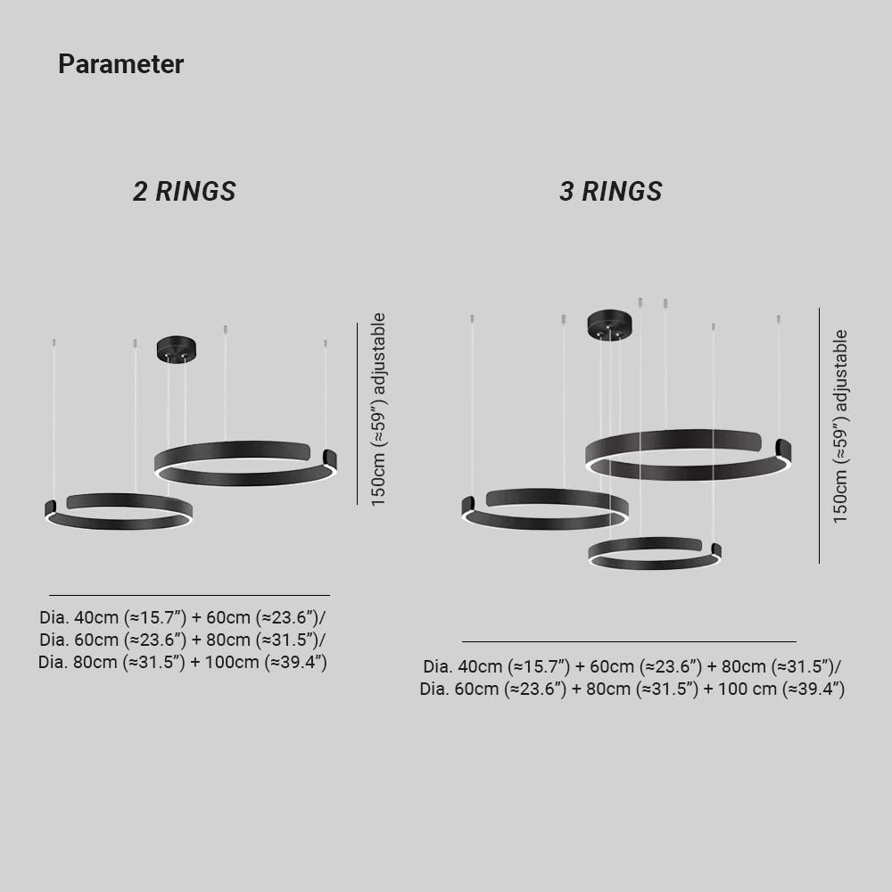 Arisha Luxus Minimalistische LED Ring-Pendelleuchte