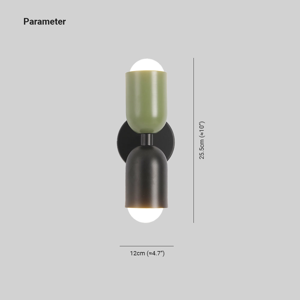 Aria Wandleuchte 2 Flamming Modern LED Schwarz Innen/Flur