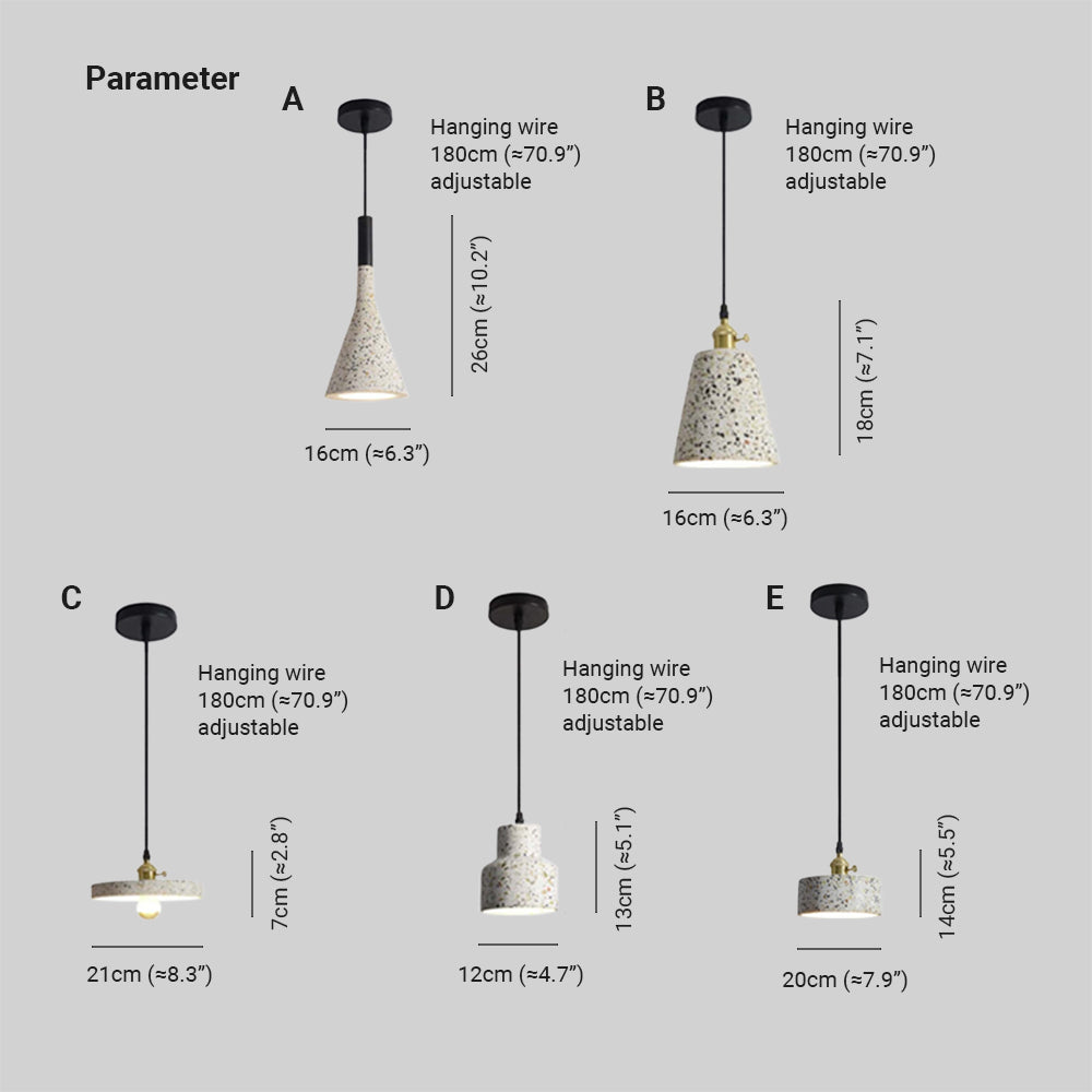 Arisha Modern LED Pendelleuchte Weiß Schlafzimmer/Esszimmer Stein