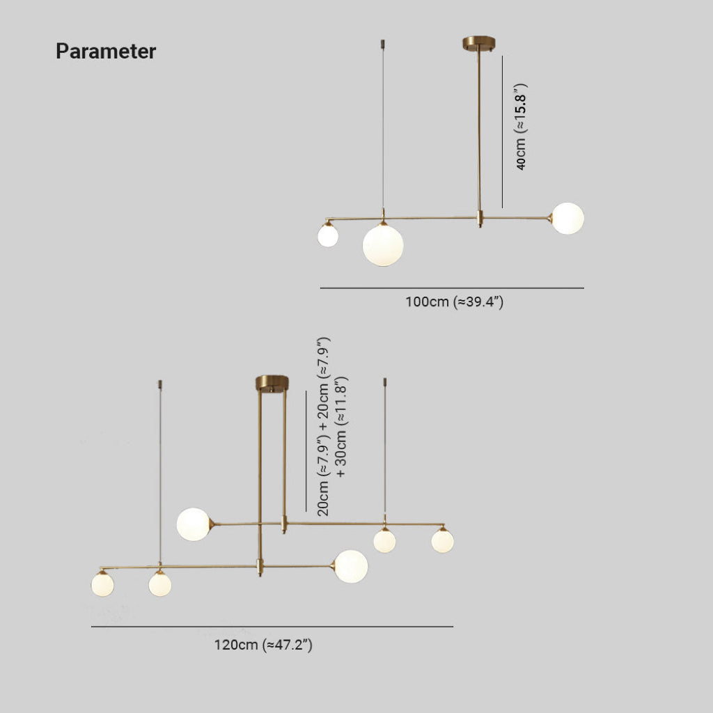 Valentina LED Pendelleuchte kugel Linear, Gold, Metall Glas