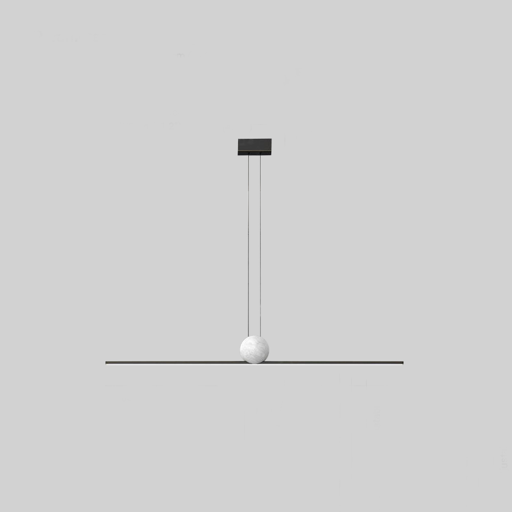Arisha Pendelleuchte Marmor Industrial Linear LED Schwarz/Gold Esszimmer