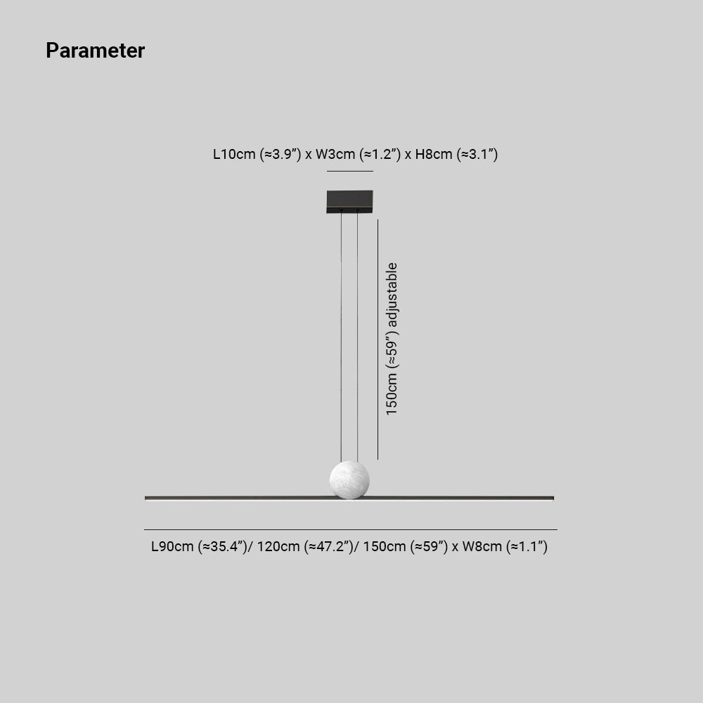 Arisha Pendelleuchte Marmor Industrial Linear LED Schwarz/Gold Esszimmer