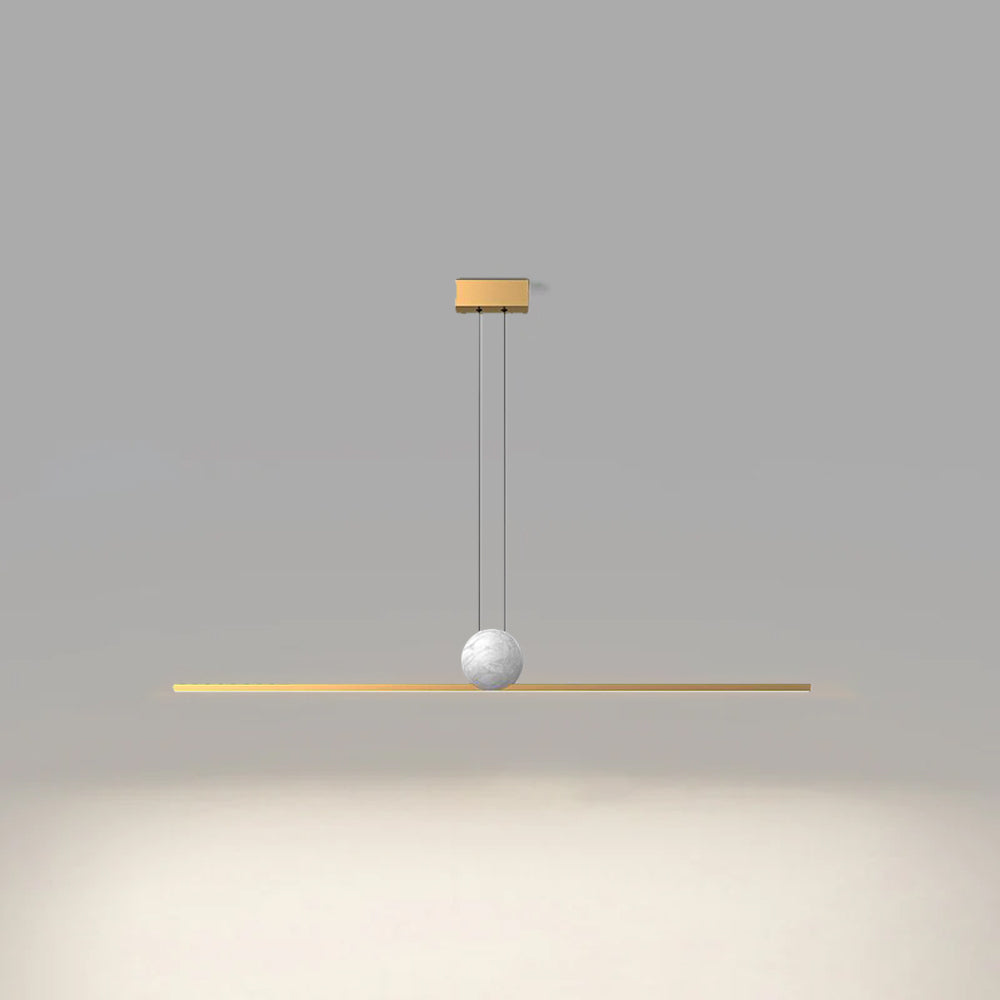 Arisha Pendelleuchte Marmor Industrial Linear LED Schwarz/Gold Esszimmer