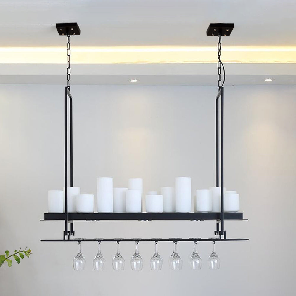 Silva Design LED Pendelleuchte Wohnzimmer/Esszimmer Weiß/Schwarz Glas