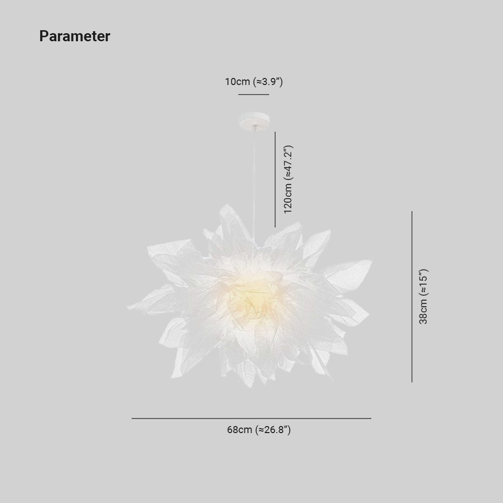 Arisha Modern LED Pendelleuchte Blume Stoff Schlafzimmer Wohnzimmer