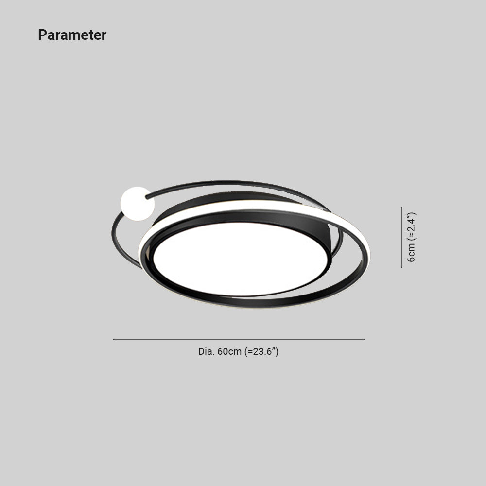 Arisha Modern LED Deckenleuchte Planet Design Schwarz/Gold, Schlafzimmer