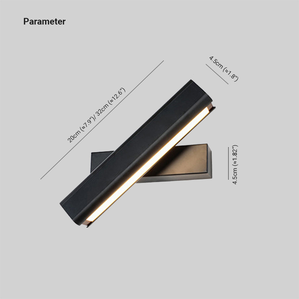 Arisha Modern Modern LED Wandleuchte Innen Drehbar Rechteckig Metall/Holz Wohnzimmer
