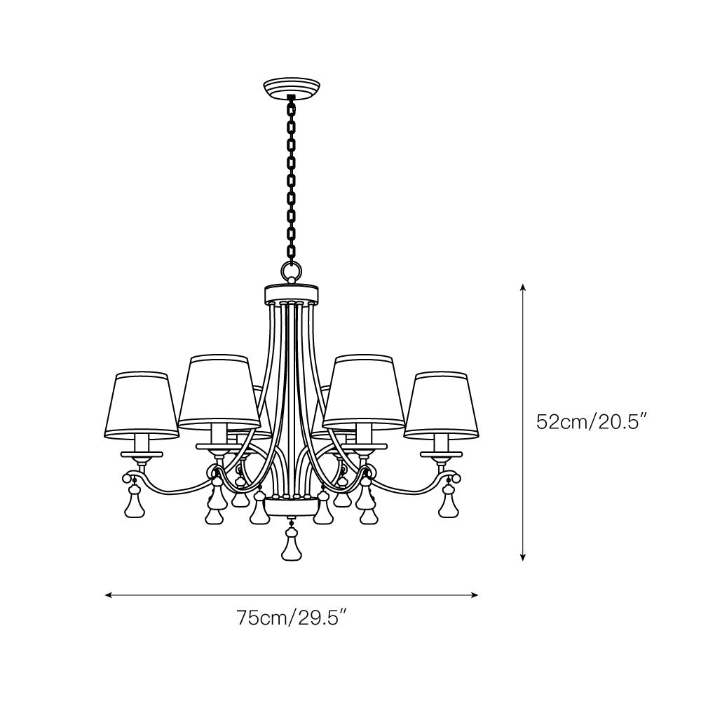Lyvenisra Vintage Messing Stoff Kristall Kronleuchter-Letslighting