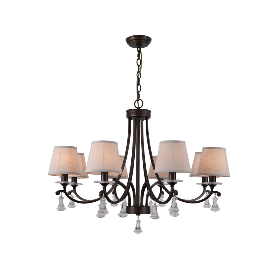 Lyvenisra Vintage Messing Stoff Kristall Kronleuchter-Letslighting