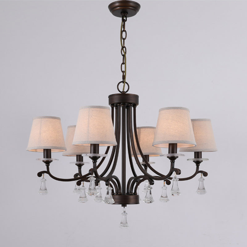 Lyvenisra Vintage Messing Stoff Kristall Kronleuchter-Letslighting
