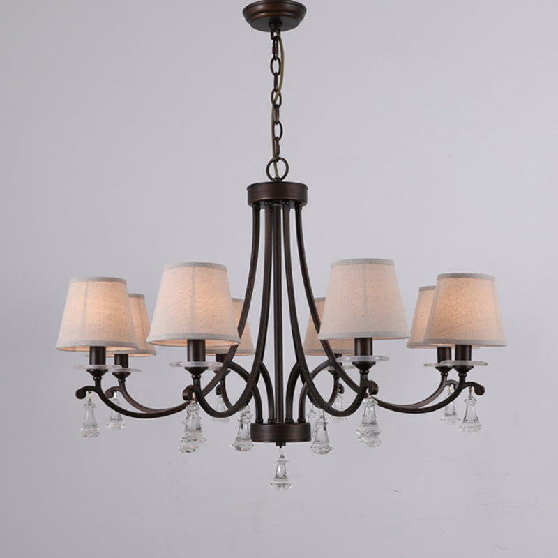 Lyvenisra Vintage Messing Stoff Kristall Kronleuchter-Letslighting