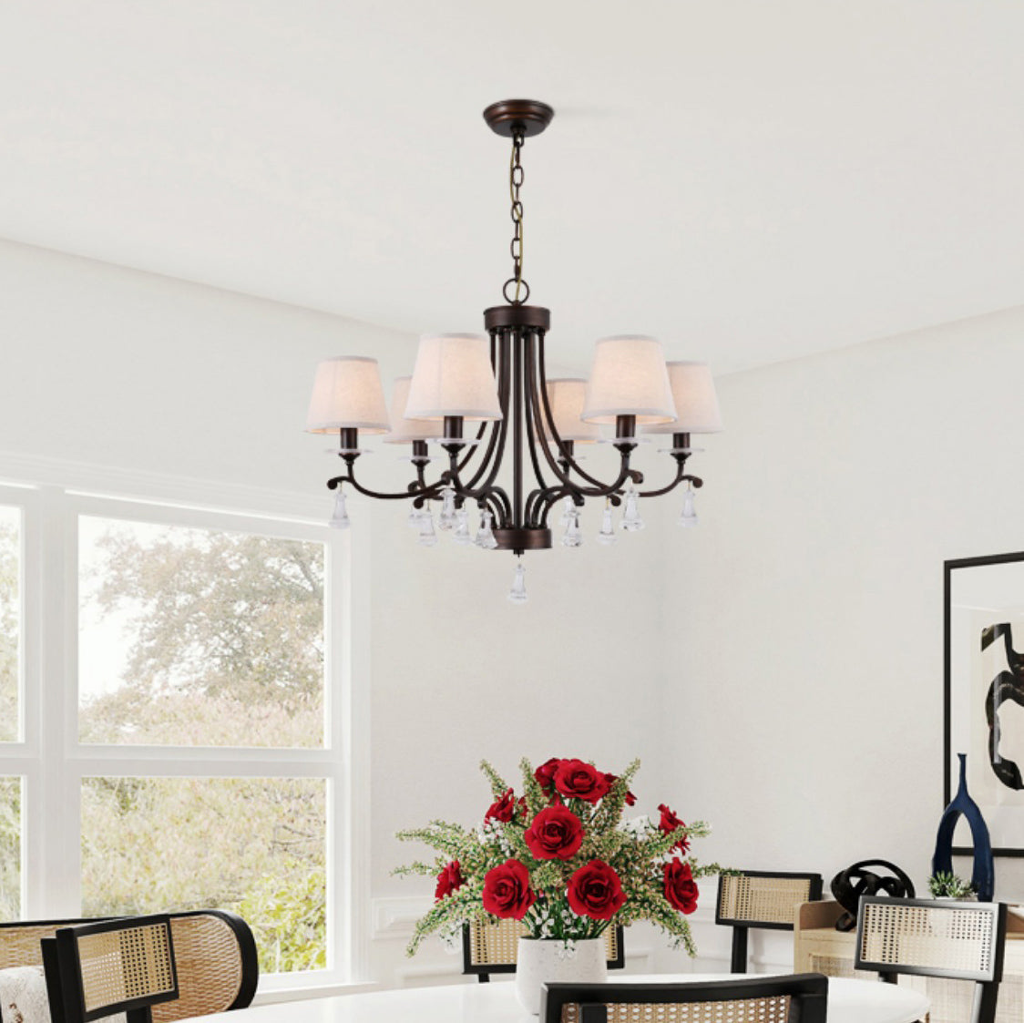 Lyvenisra Vintage Messing Stoff Kristall Kronleuchter-Letslighting