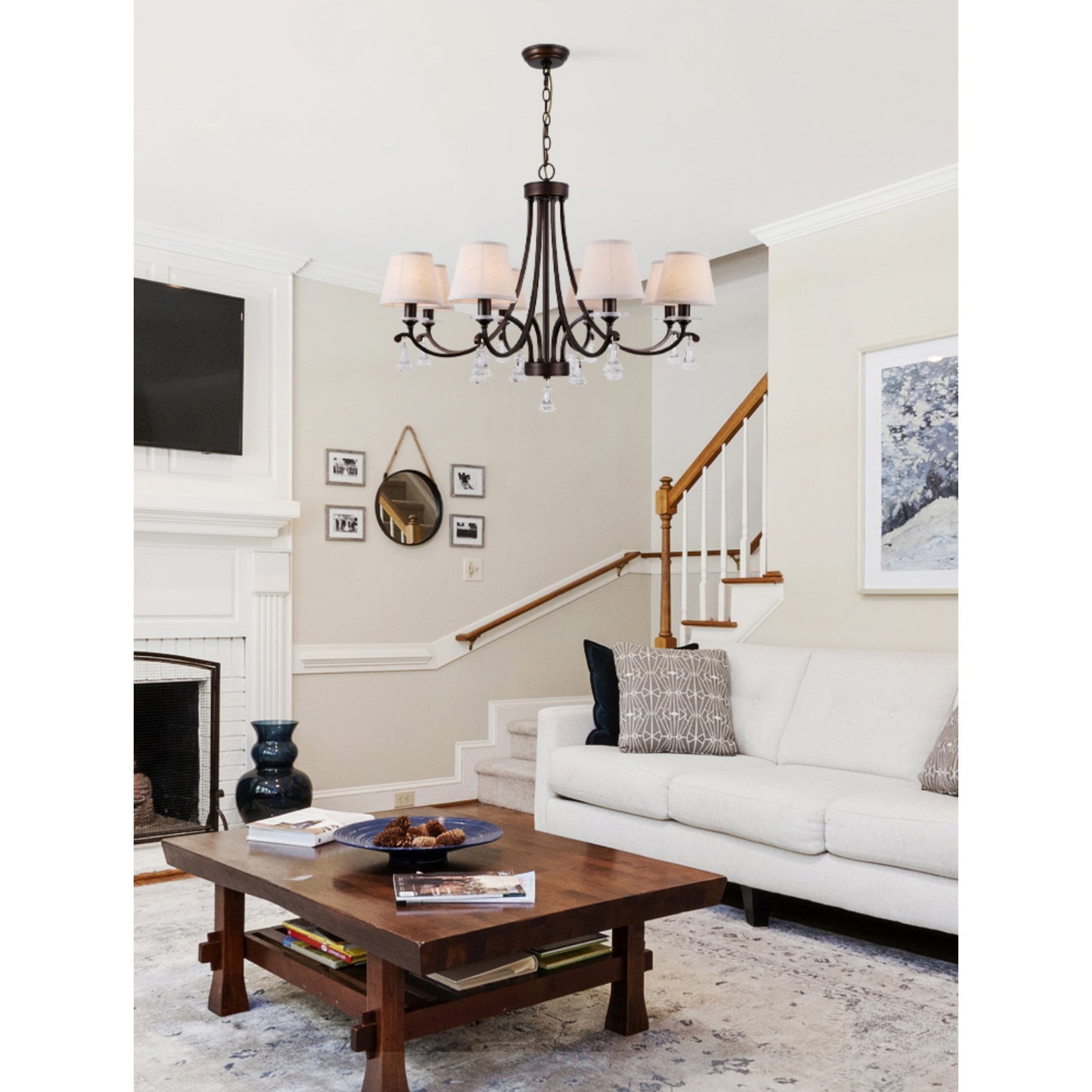 Lyvenisra Vintage Messing Stoff Kristall Kronleuchter-Letslighting