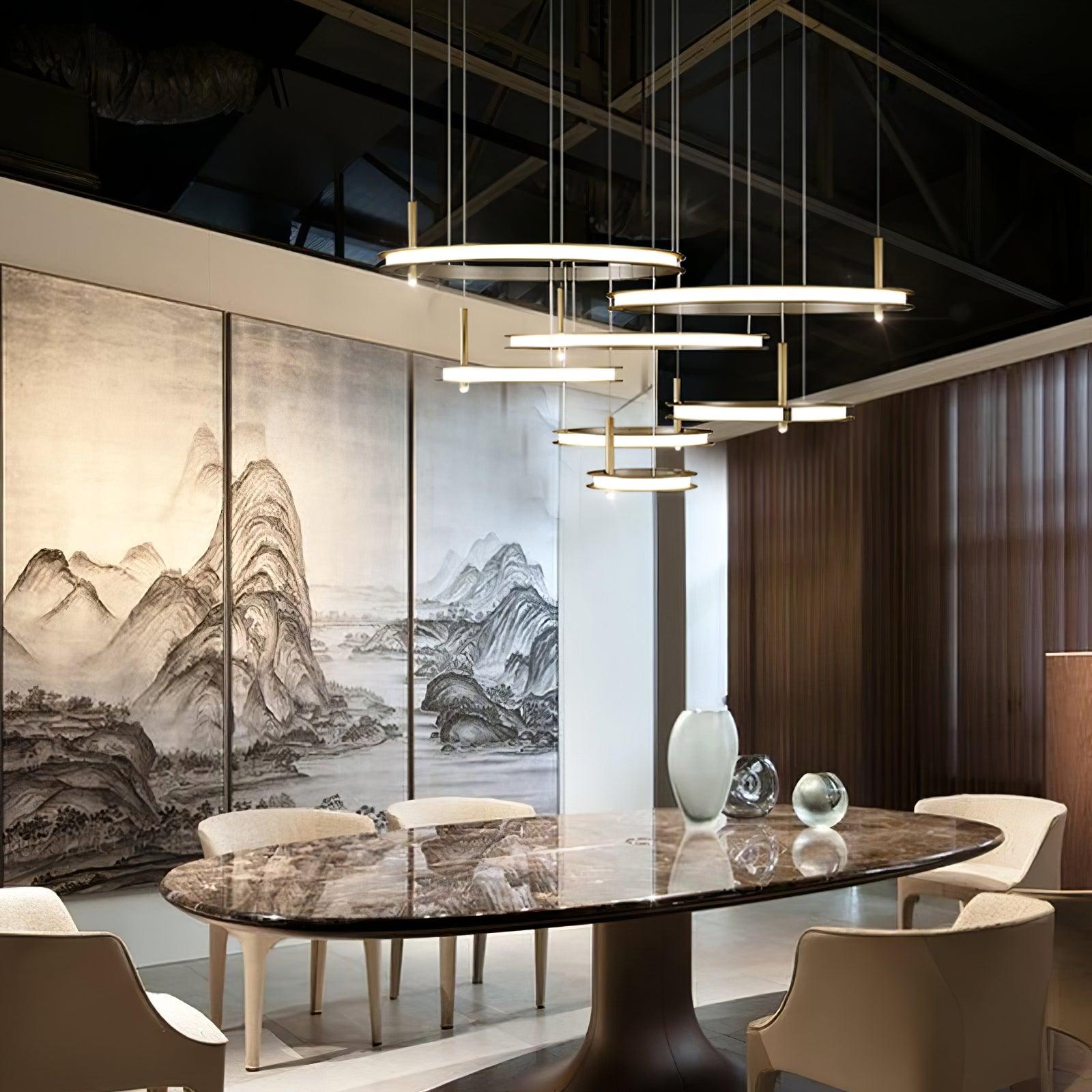 Aurora Kronleuchter Ring Lagen Minimalistisch-Letslighting