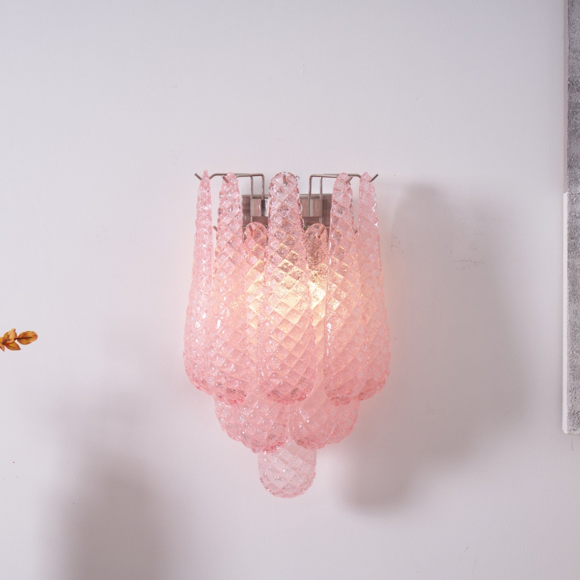 Aurora Wall Lamp Pink Teardrop Glass Floral Artistic - Neutralighting